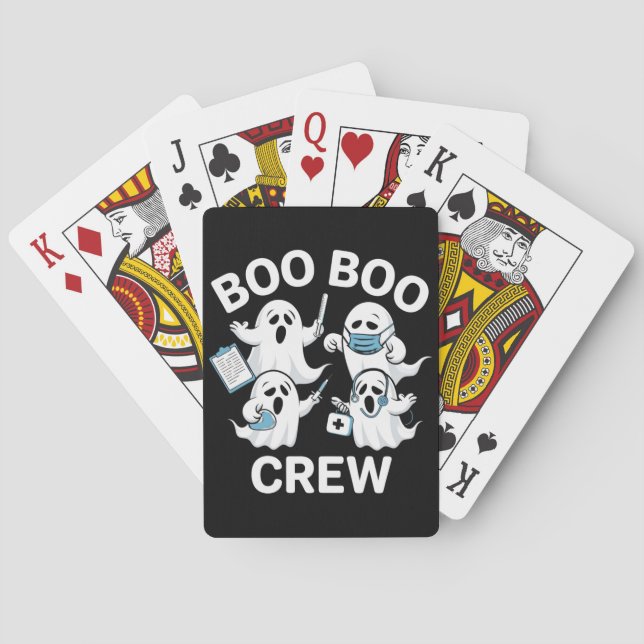 Baralho Enfermeira de Halloween, Gift Boo Boo Crew Nurse (Verso)