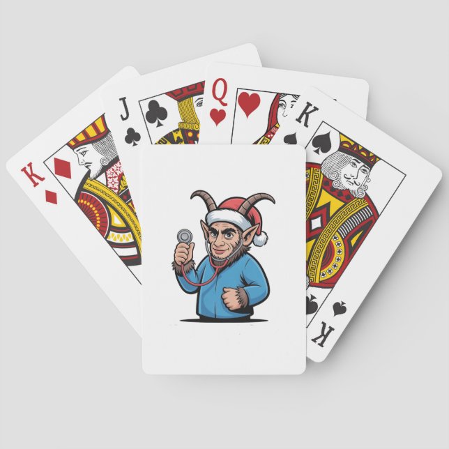 Baralho Enfermeira de Krampus Enfermeiro de Natal (Verso)