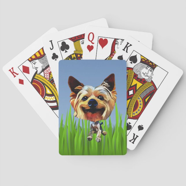 Baralho Engraçado Cartoon Yorkshire Terrier Deck de Cartõe (Verso)
