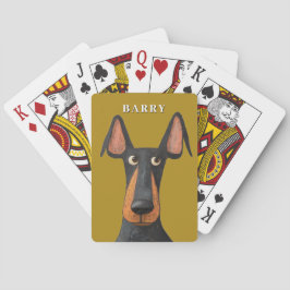 Baralho Engraçado Doberman Negro Tan Mostard Amarelo