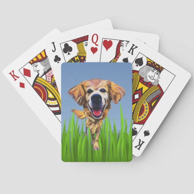 Baralho Engraçado Ouro de Cartoon - Retriever Deck de Cart (Verso)