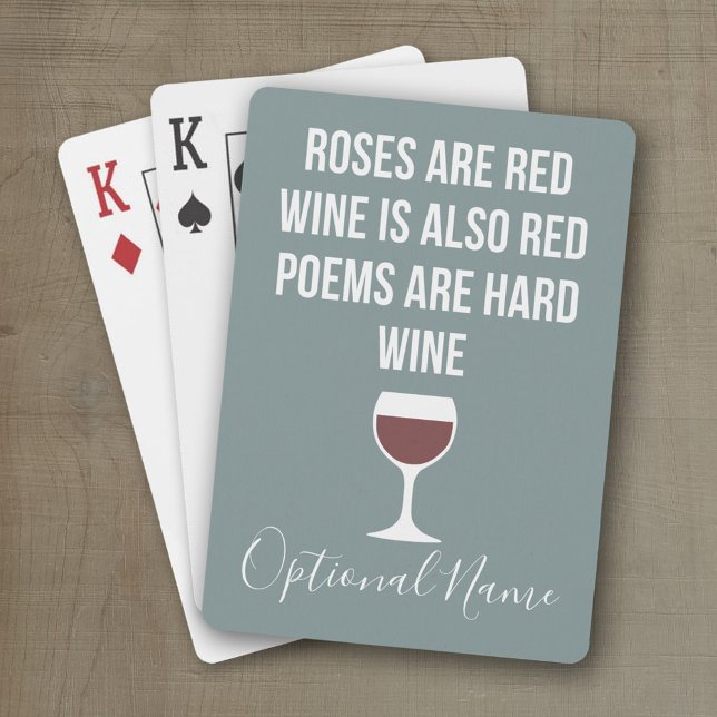 Baralho Engraçado Poema de Vinho - Vinho é Poesia Vermelha (Personalized playing cards with custom text)