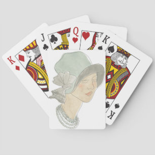 Baralho Esboço da Moda da Flapper - Mulher com chapéu