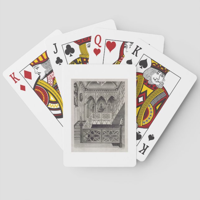 Baralho Escadaria no monte da morango, gravado por J. (Verso)