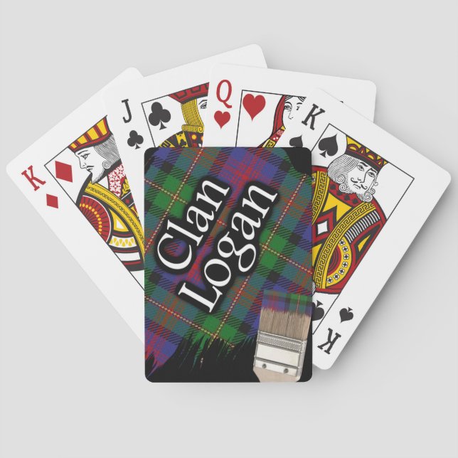 Baralho Escocês Clan Logan Tartan Paint Brush (Verso)