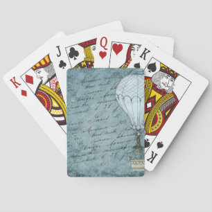 Baralho Escrita Manusca Azul Balão de Ar Quente