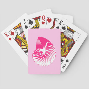 Baralho Escudo do nautilus - cor-de-rosa fúcsia e branco