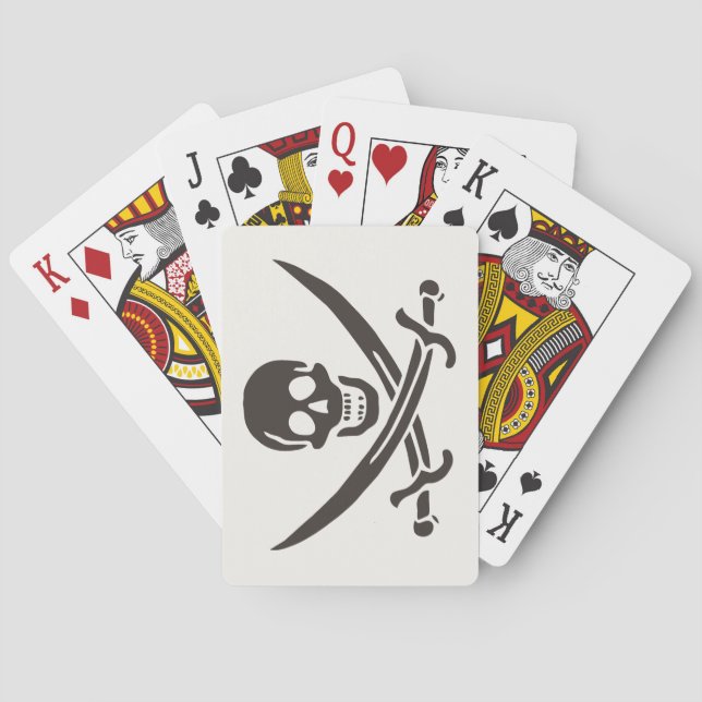 Baralho Espadas de crânio de obsidiana Bandeira pirata de  (Verso)