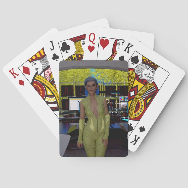 Baralho Especialista em cibersegurança Maria Rossi Scarlet (Verso)