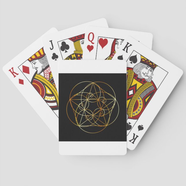 Baralho Espiral de Fibonacci a geometria sagrado (Verso)