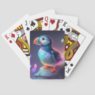 Baralho Espírito da Floresta de Pintura de Pássaros Puffin