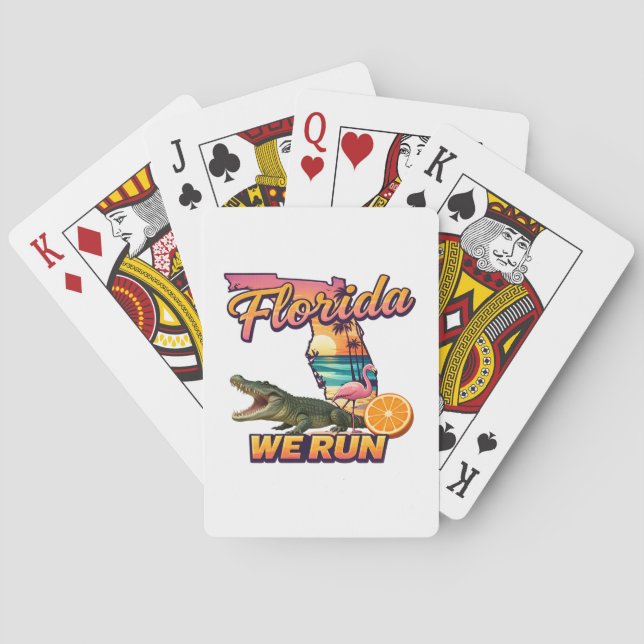 Baralho Esportes Florida We Run Sunset Alligator Flamingo (Verso)