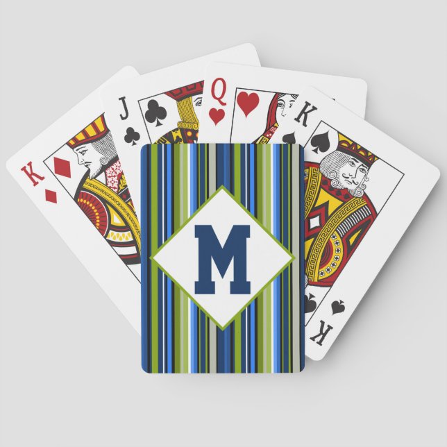 Baralho Esportes - Stripe Azul e Verde (Verso)