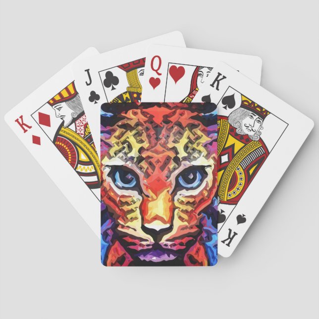 Baralho Esse Visual Colorido de Leopardo  (Verso)
