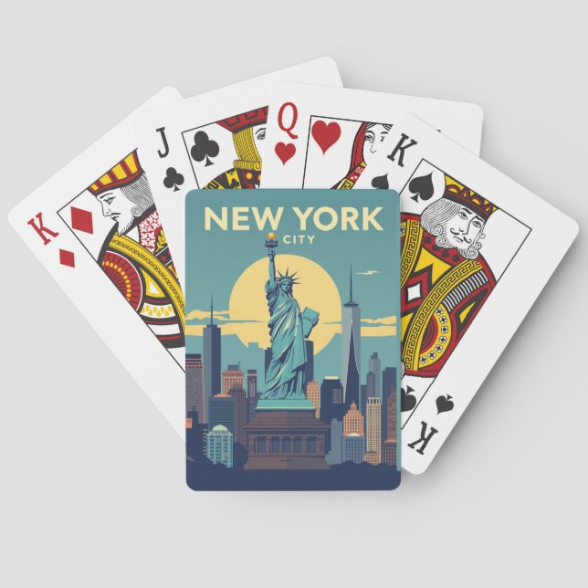 Baralho Estátua da Liberdade da Cidade de Nova York Viagem (Verso)