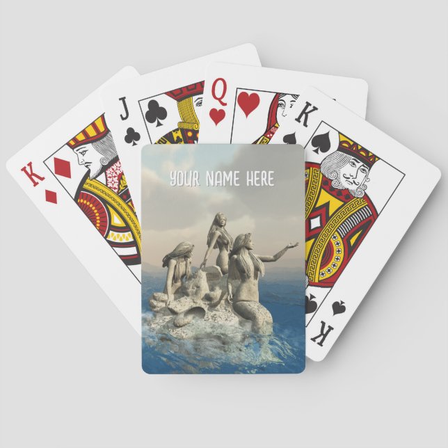 Baralho Estátua de Sereia. Personalizado (Verso)