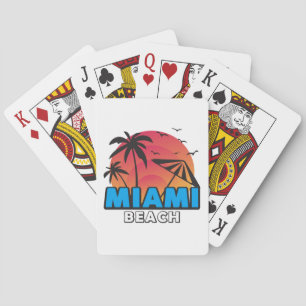 Baralho Estilo Retro Viagem Miami Beach