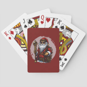 Baralho Estilo Retroativo do Steampunk Santa Claus
