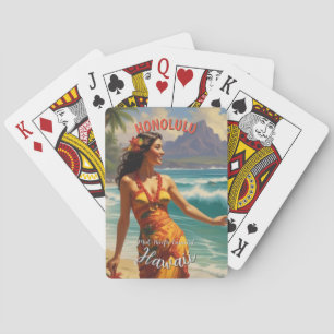 Baralho Estilo Vintage Viagem Honolulu Médio Havaiano - Pa