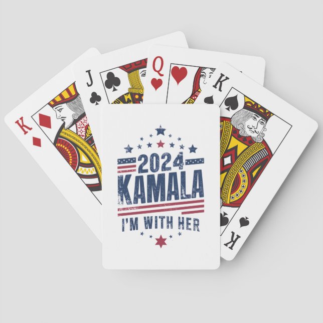 Baralho Estou com o seu voto em Kamala em 2024 Kamala-Harr (Verso)