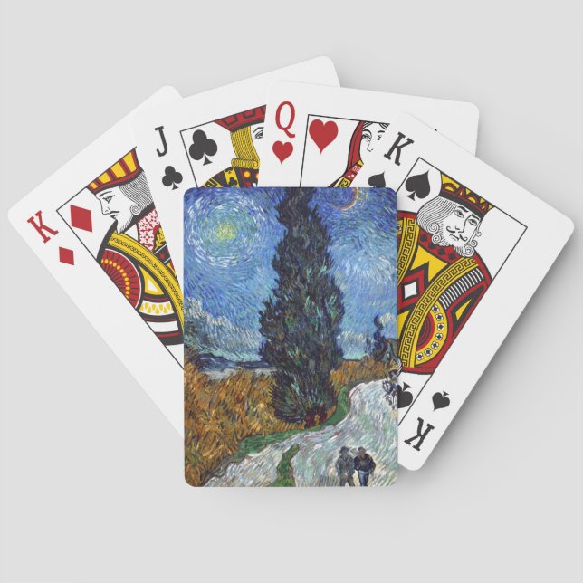 Baralho Estrada com Ciprestes Impressionismo de Van Gogh (Verso)