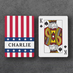 Baralho Estrelas e listras jogando cartas