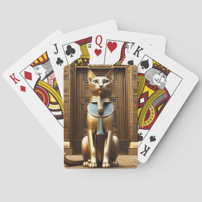 Baralho Eterno Majestade: O Ouro Egípcio Pharaoh Cat (Verso)
