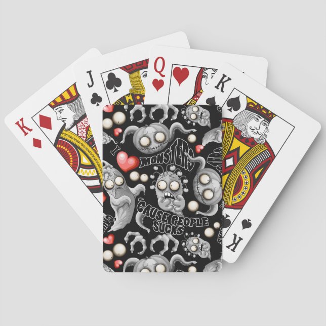 Baralho Eu adoro monstros porque Pessoas são péssimas (Verso)