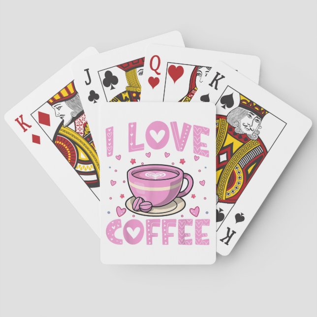 Baralho Eu Amo Café - Engraçado Cafeine Drinker Caffeine A (Verso)