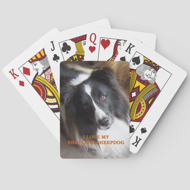 Baralho Eu Amo Meu Shetland Sheepdog (Verso)