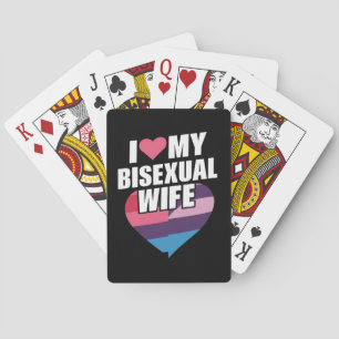 Baralho Eu Amo Minha Esposa Bissexual Bi Orgulho Bandeira 