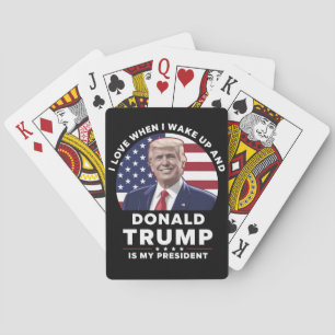 Baralho Eu amo quando acordo e Donald Trump é meu presiden