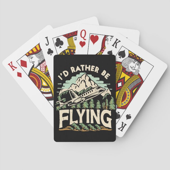 Baralho Eu Preferiria Estar Voando. Avião (Verso)