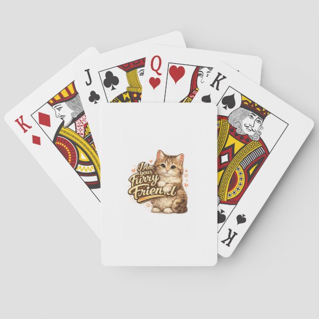 Baralho Eu Sou Seu Amigo Peludo de Design de Gato (Verso)
