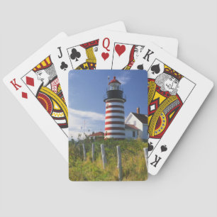 Baralho EUA, Maine, Lubec. Farol de West Quoddy Head