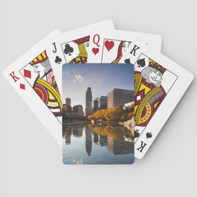 Baralho EUA, Nebraska, Omaha, Gene Leahy Mall, Skyline (Verso)