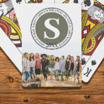 Baralho Evento de Grupo Monograma Foto Personalizada<br><div class="desc">Eleve seus eventos em grupo com nosso Baralho Personalizado, perfeito para fins de semana de garotas, reuniões, chás de noiva, despedidas de solteira e eventos de construção de equipe. Personalize seu baralho com uma foto do grupo, adicionando aquele toque de camaradagem. Torne-o oficial, marcando as cartas com texto específico do...</div>