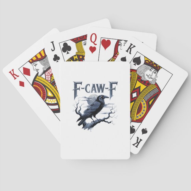 Baralho F-Caw-F Corvo Gótico Engraçado Pássaro Halloween (Verso)