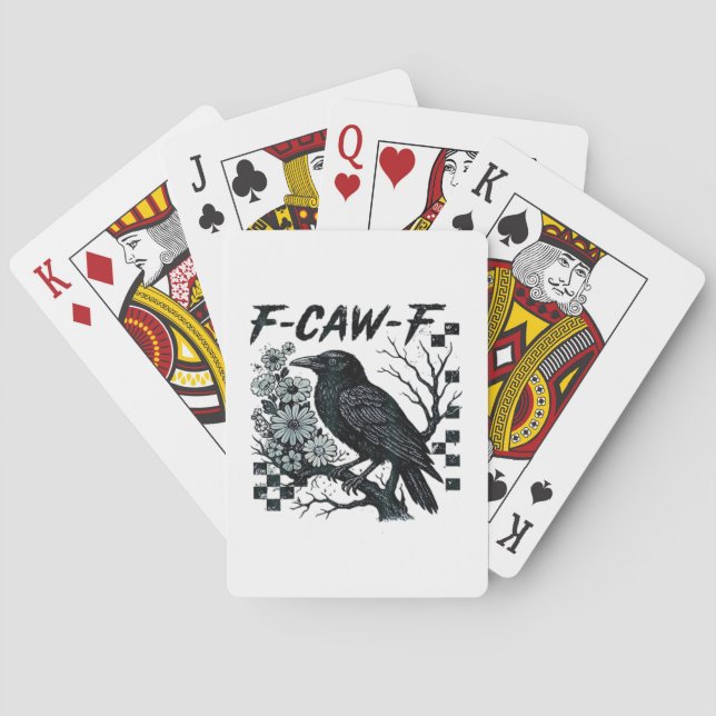 Baralho F-Caw-F Corvo Pássaro Retro Clássico (Verso)