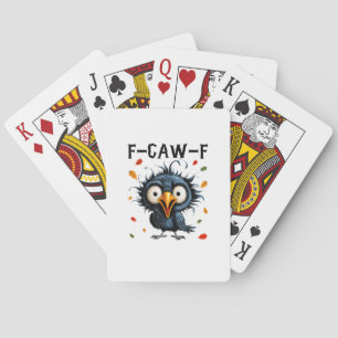 Baralho F-Caw-F Corvo Trocadilho Pássaro Engraçado Grunge