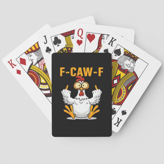 Baralho F-Caw-F Frango Clássico Divertido Moderno (Verso)