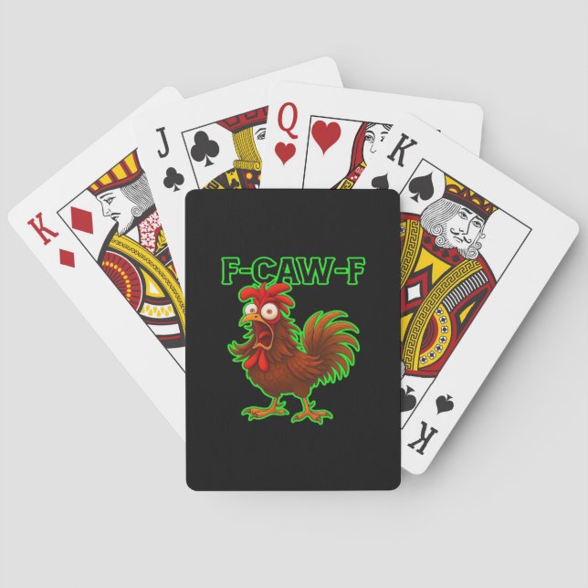 Baralho F-Caw-F Frango Gráfico Retro Clássico (Verso)