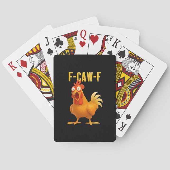 Baralho F Caw F Funny Chicken Meme Trendy Modern Style (Verso)