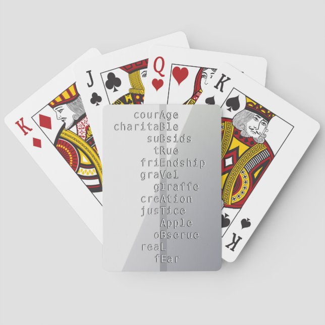 Baralho Faça seu nome ou mensagem com palavras cruzadas? (Verso)