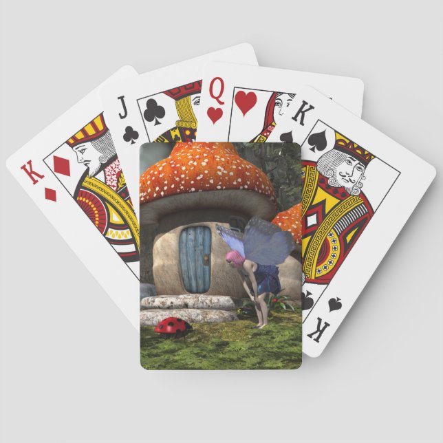 Baralho Fada De Cabelo Rosa Bonito Encontra-Se Com Ladybug (Verso)