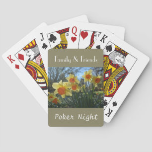 Baralho Família e amigos poker noturno flores de daffodilo