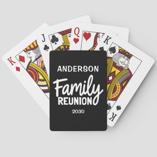 Baralho Family Reunion Playful Custom Date Name Game (Verso)