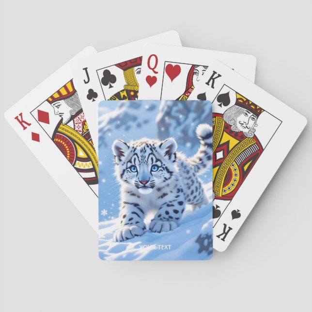 Baralho Fantasia Bebe Leopardo de Neve Fofo (Verso)