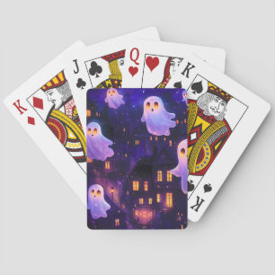Baralho Fantasmas de Voo de Cartoon no Halloween Meia-Noit