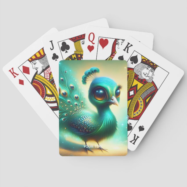 Baralho Fantasy Cute Green Baby Peacock (Verso)